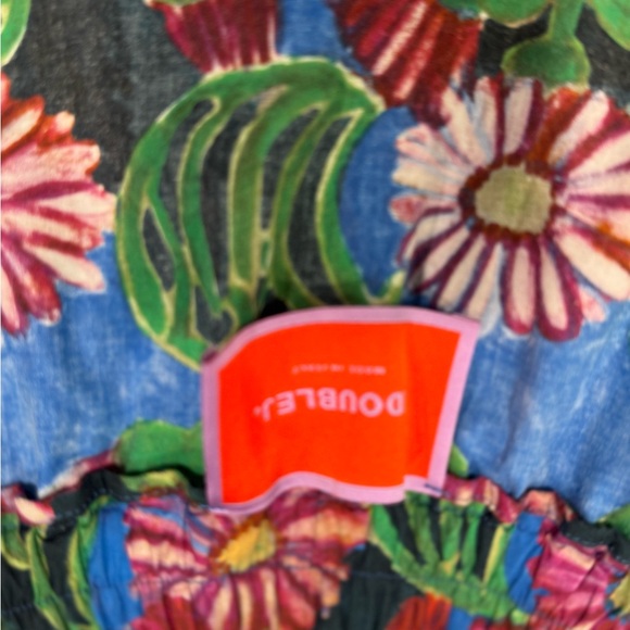 Gorgeous LA DoubleJ Floral Maxi Skirt Gerbera Print in Blue and Pink - Picture 6 of 9